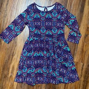 Girls L geometric long sleeve dress